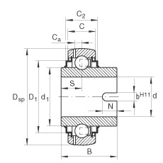 المحامل GLE50-KRR-B INA